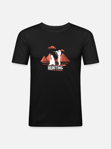 Hunter, wonderful nature - Men's Slim Fit T-Shirt - black