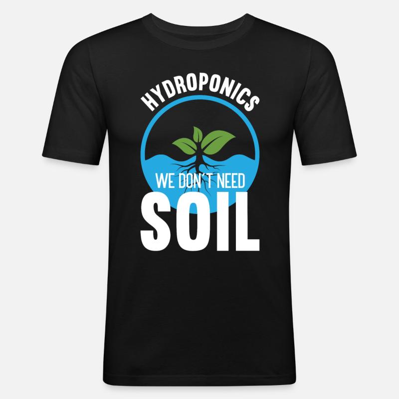 Hydroponik Indoor-Gartenbau - Männer Slim Fit T-Shirt - Schwarz