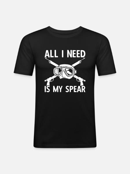 Spearfishing Spearfisher Spear Fisher - Men's Slim Fit T-Shirt - black