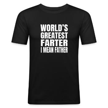 Father's Day - Men's Slim Fit T-Shirt - black - Front - Nik (191cm)