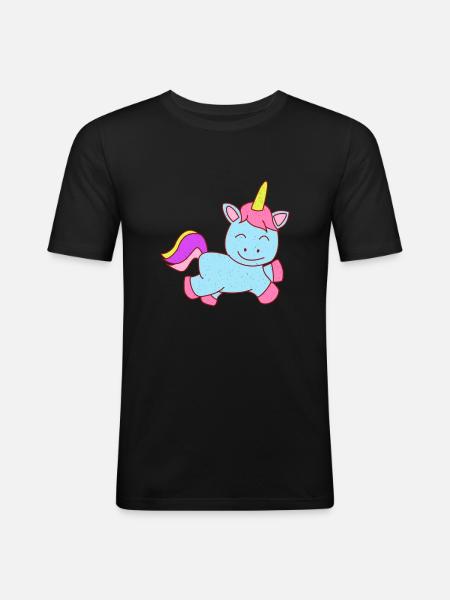 Unicorn drawing - Men's Slim Fit T-Shirt - black
