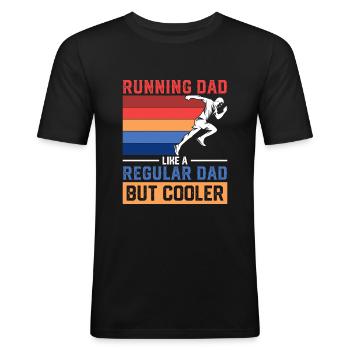 Running Dad Bester Papa Vater Marathonvorbereitung - Männer Slim Fit T-Shirt - Schwarz - Vorne - Nik (191cm)