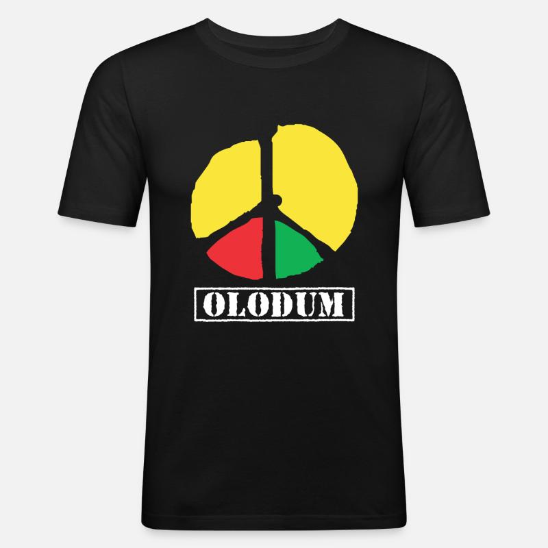 Olodum Friedenszeichen Brasilianischer Karneval - Männer Slim Fit T-Shirt - Schwarz