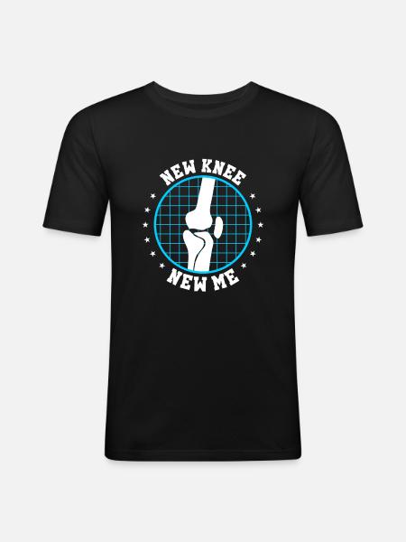 New knee, new self | Fun knee surgery - Men's Slim Fit T-Shirt - black