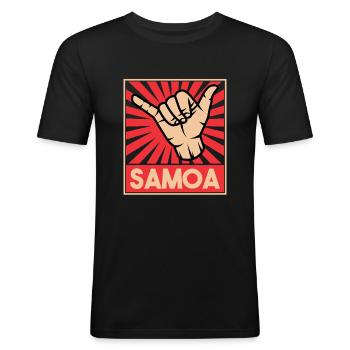 Shaka Samoa | Samoan Pride Samoan Love Samoa Gear - Men's Slim Fit T-Shirt - black - Front - Nik (191cm)