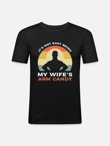 Arm Candy Husband - Men's Slim Fit T-Shirt - black