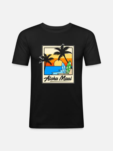 Maui Hawaii Hawaiian - Men's Slim Fit T-Shirt - black
