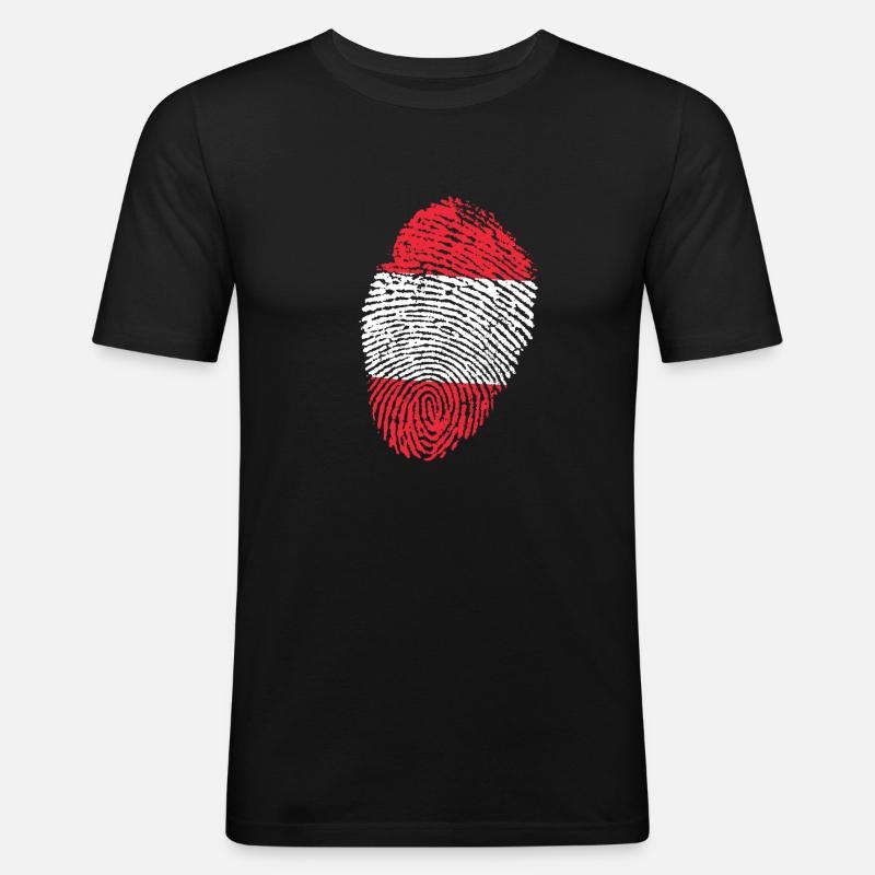 Empreinte digitale Autriche empreinte digitale - T-shirt près du corps Homme - noir