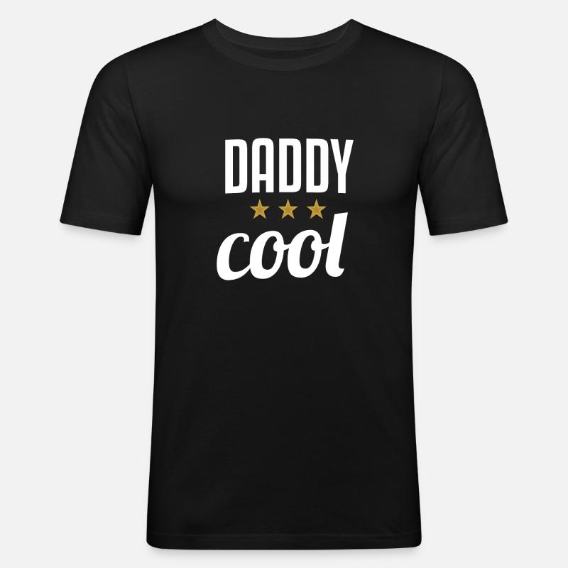 DADDY COOL - Männer Slim Fit T-Shirt - Schwarz