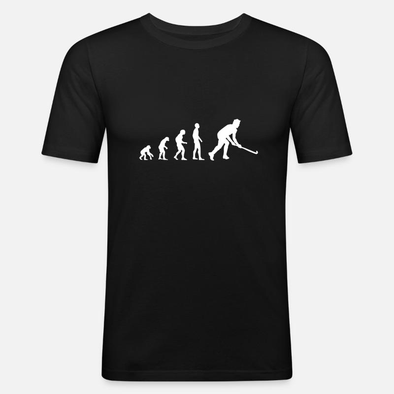 Hockey Evolution - Männer Slim Fit T-Shirt - Schwarz