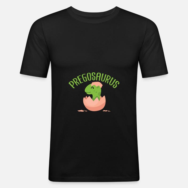Pregosaurus - Männer Slim Fit T-Shirt - Schwarz