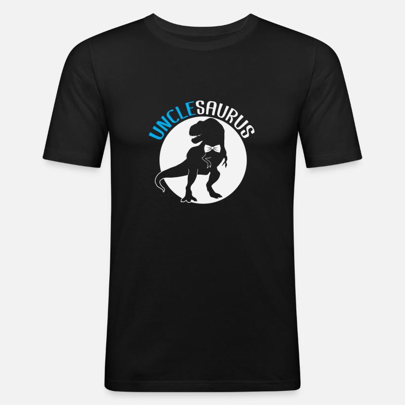 Unclesaurus - Männer Slim Fit T-Shirt - Schwarz