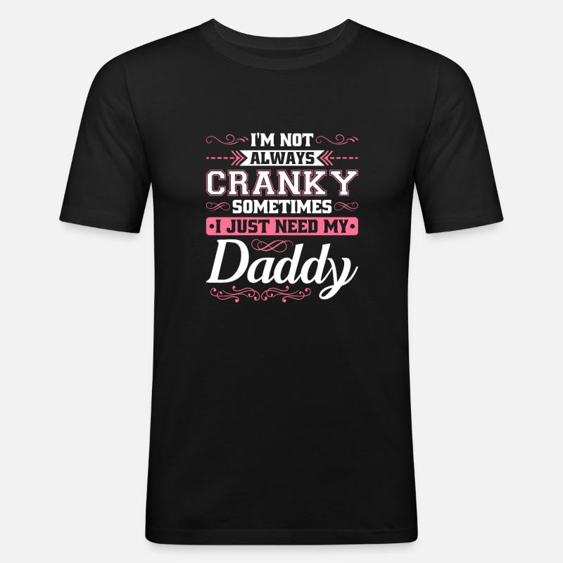 Papas Mädchenhemd - Männer Slim Fit T-Shirt - Schwarz