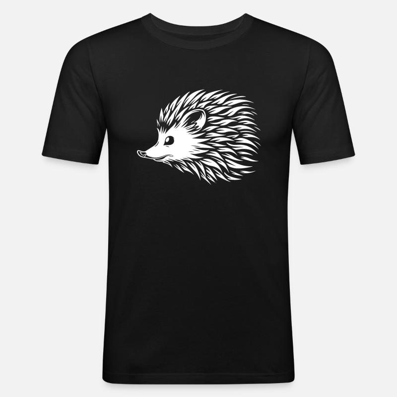 Igel - Männer Slim Fit T-Shirt - Schwarz