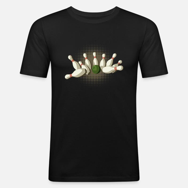 Strike Kegeln - Männer Slim Fit T-Shirt - Schwarz