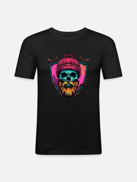 Lumberjack Skeleton - Men's Slim Fit T-Shirt - black