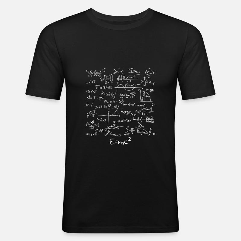 Mathematik Formeln E=mc2 - Männer Slim Fit T-Shirt - Schwarz