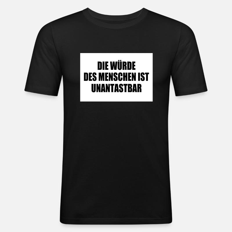 Human dignity is inviolable - Men's Slim Fit T-Shirt - black