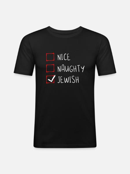 Nice Naughty Jewish - Men's Slim Fit T-Shirt - black