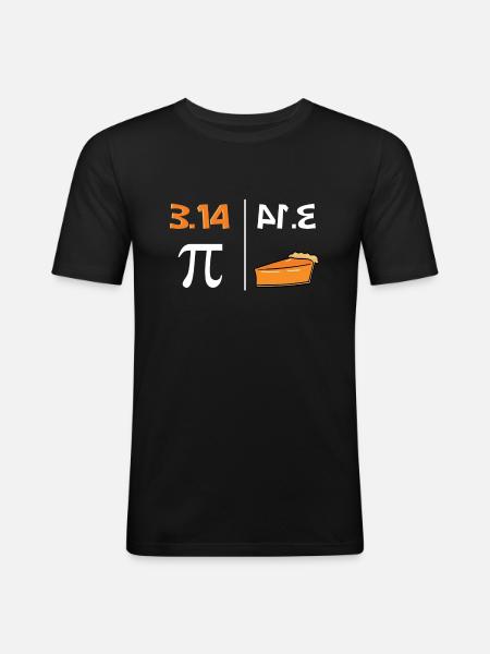 Pi Pie - T-shirt près du corps Homme - noir