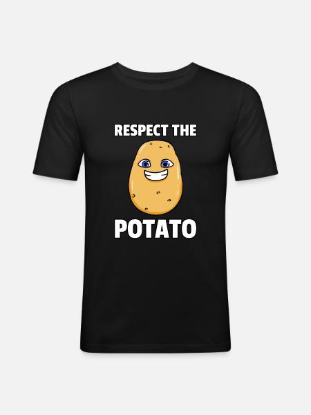 I'm A Potato - Männer Slim Fit T-Shirt - Schwarz
