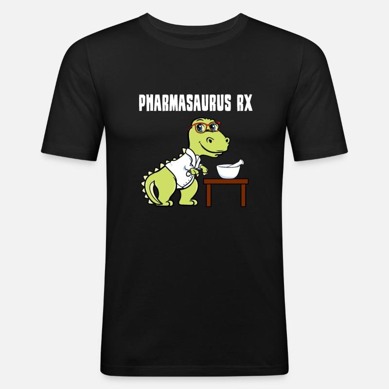 Pharmasaurus RX - Männer Slim Fit T-Shirt - Schwarz