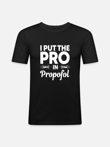 Umieściłem Pro w Propofol - Obcisła koszulka męska - czarny