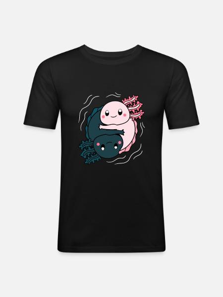 Axolotl Yinyang - Men's Slim Fit T-Shirt - black