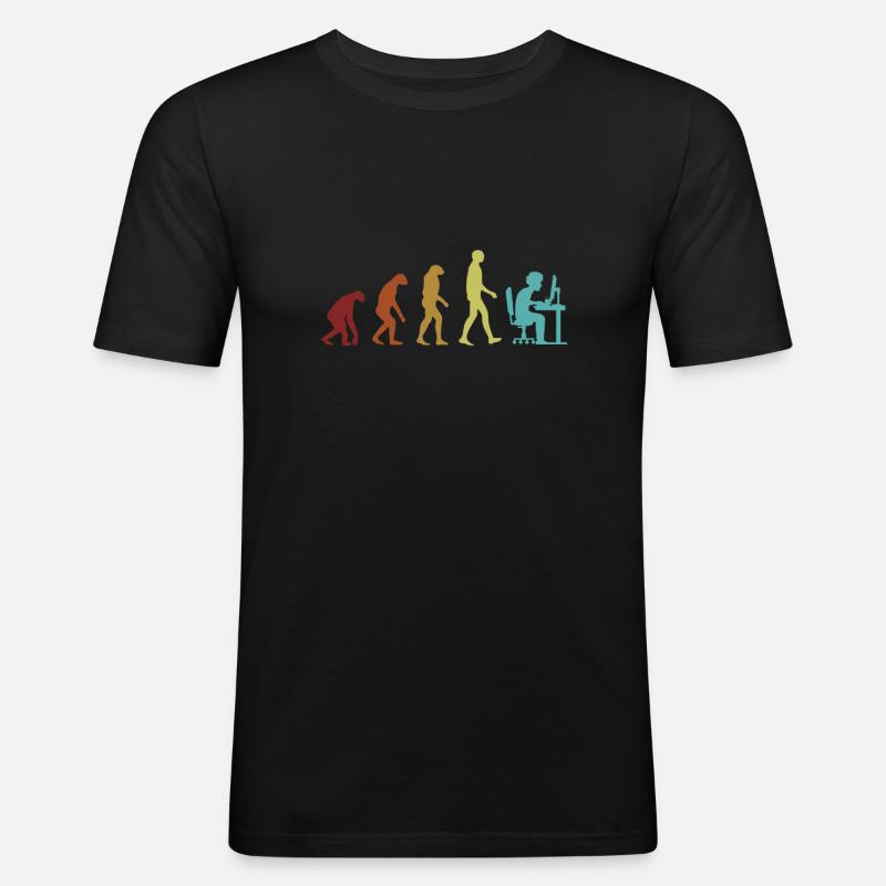 Programmer Evolution Softwareingenieur Coder - Männer Slim Fit T-Shirt - Schwarz