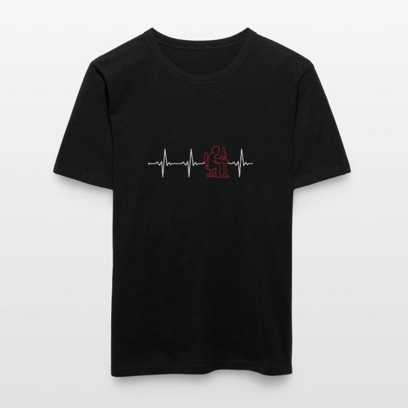 Programmer Heartbeat Engineer Full Stack Software Men's Slim Fit T-Shirt