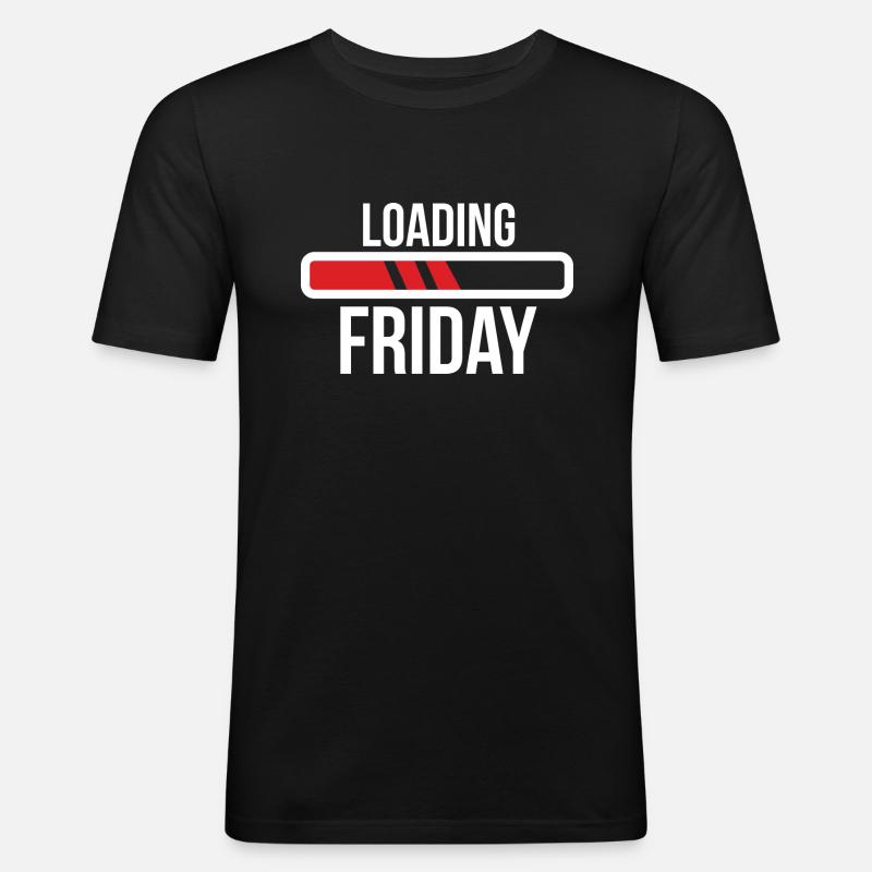 Loading Friday Endlich Wochenende - Männer Slim Fit T-Shirt - Schwarz