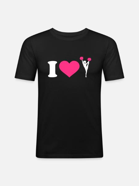 I Love Cheerleading - Men's Slim Fit T-Shirt - black