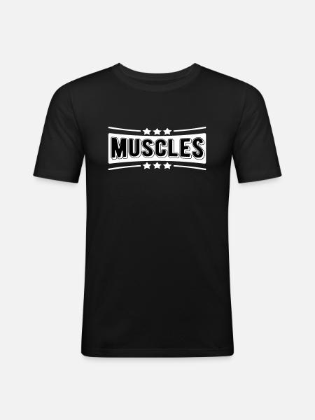 Muscles sportifs - T-shirt près du corps Homme - noir