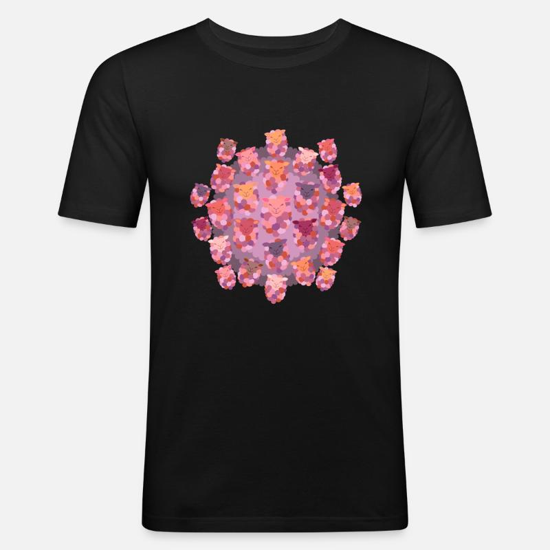 Schafe zählen Multi - Männer Slim Fit T-Shirt - Schwarz