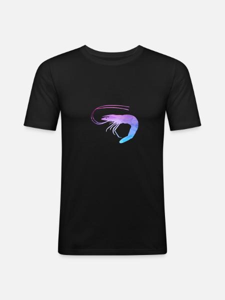 Shrimp Polygon - Men's Slim Fit T-Shirt - black