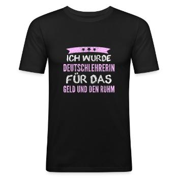 Professeur d’allemand Lustig Geschenk - T-shirt près du corps Homme - noir - Devant - Nik (191cm)