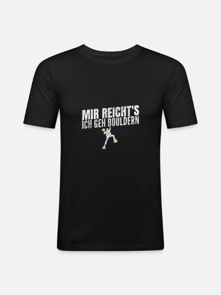 Bouldern - Männer Slim Fit T-Shirt - Schwarz