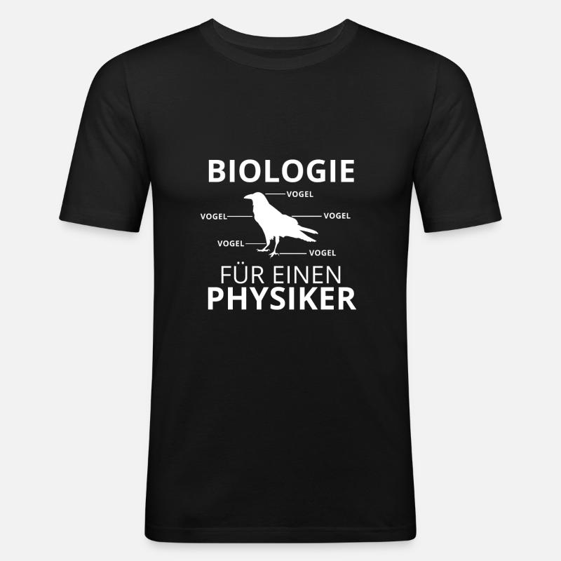 Physiker Vogel Lustig - Männer Slim Fit T-Shirt - Schwarz
