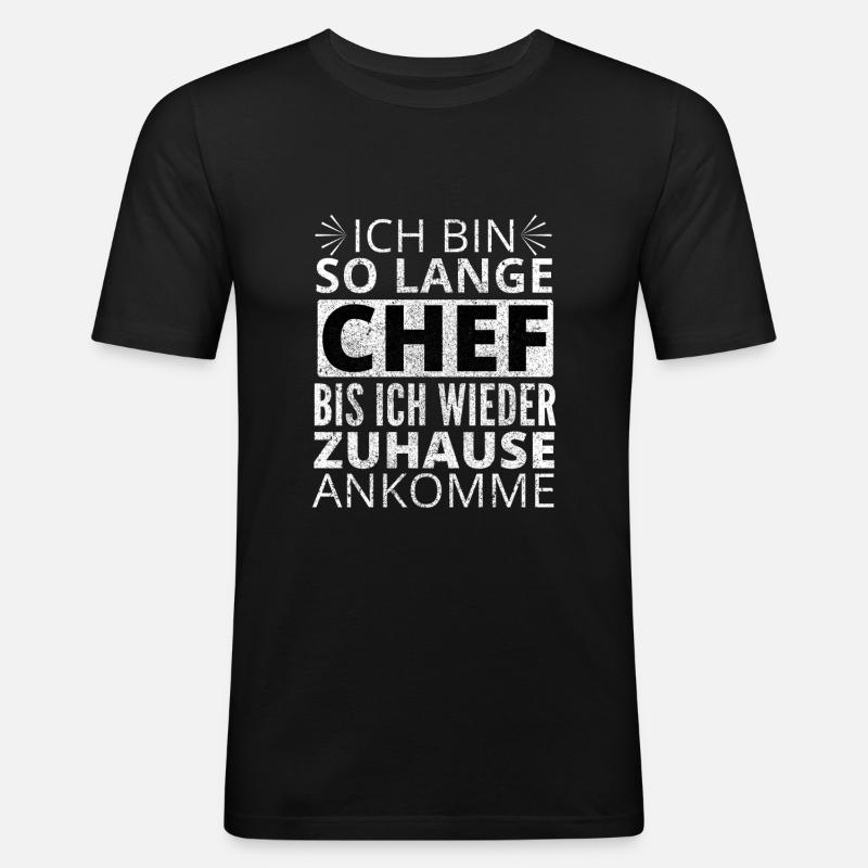 Chef Lustig Geschenk - Männer Slim Fit T-Shirt - Schwarz