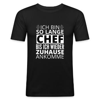 Chef - Männer Slim Fit T-Shirt - Schwarz - Vorne - Nik (191cm)