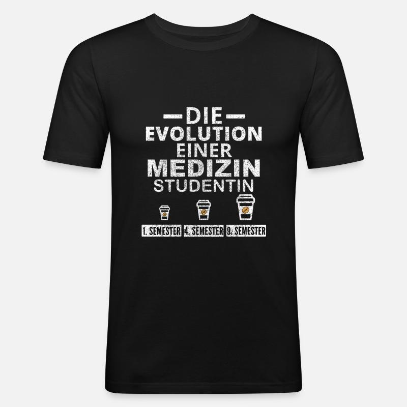 Medizin Studentin Kaffee Evolution Geschenk - Männer Slim Fit T-Shirt - Schwarz