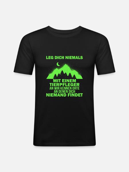 Tierpfleger Lustiges Geschenk - Männer Slim Fit T-Shirt - Schwarz