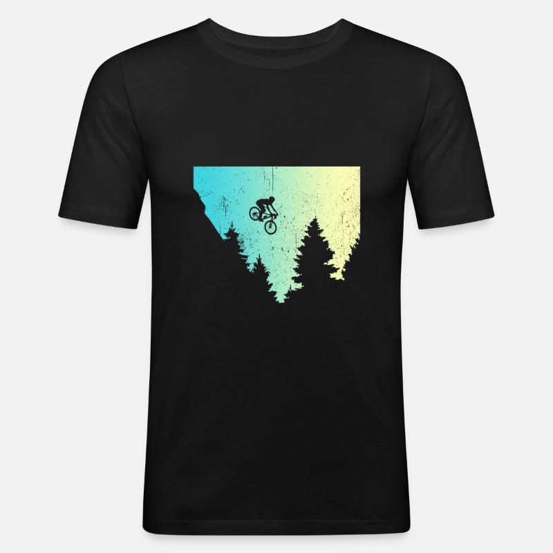 Mountainbiker MTB Geschenk Lustiger Spruch - Männer Slim Fit T-Shirt - Schwarz