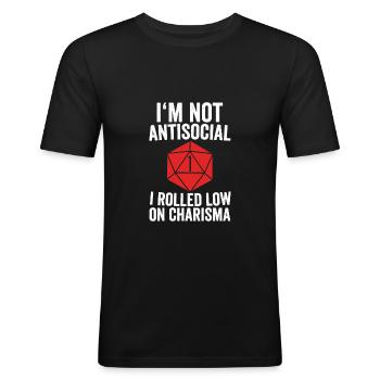 player anti-social - Men's Slim Fit T-Shirt - black - Front - Nik (191cm)