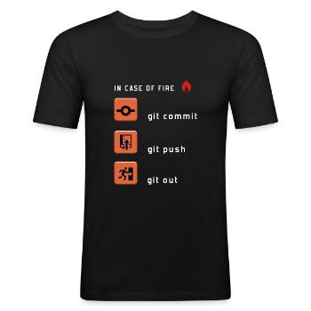 Git Commit Git Push Git Out - Men's Slim Fit T-Shirt - black - Front - Nik (191cm)