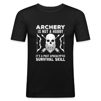 Gift idea for archers - Men's Slim Fit T-Shirt - black - Front - Nik (191cm)