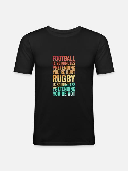 Conception drôle de rugby - T-shirt près du corps Homme - noir