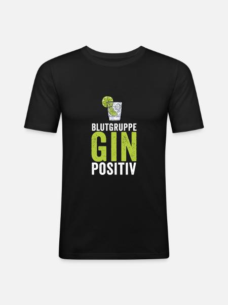 Gin lovers alcohol funny - Men's Slim Fit T-Shirt - black