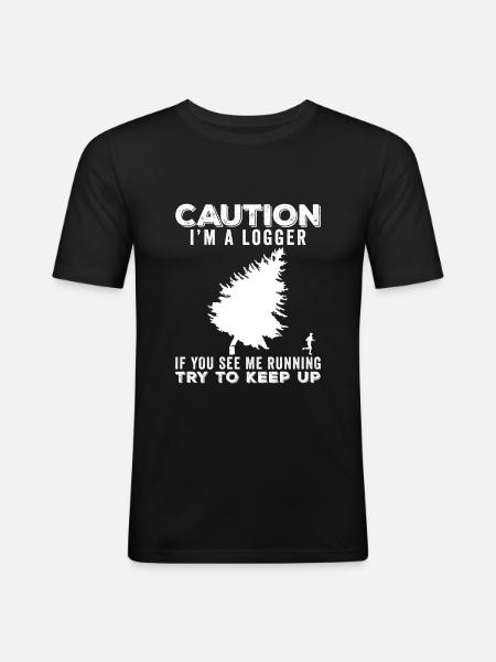 Logger Funny gift idea - Men's Slim Fit T-Shirt - black