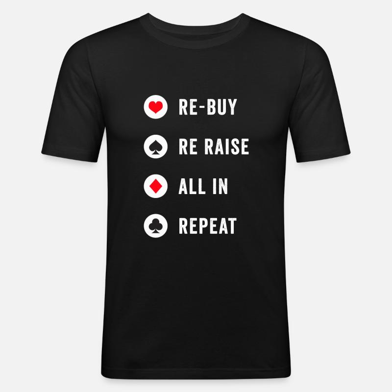Poker Texas Holdem-Geschenk - Männer Slim Fit T-Shirt - Schwarz